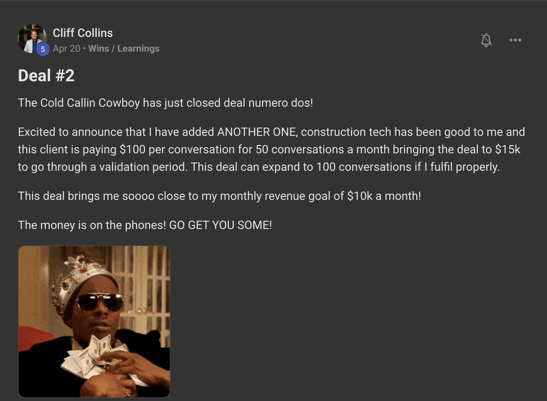 Cliff Collins: Deal #2
